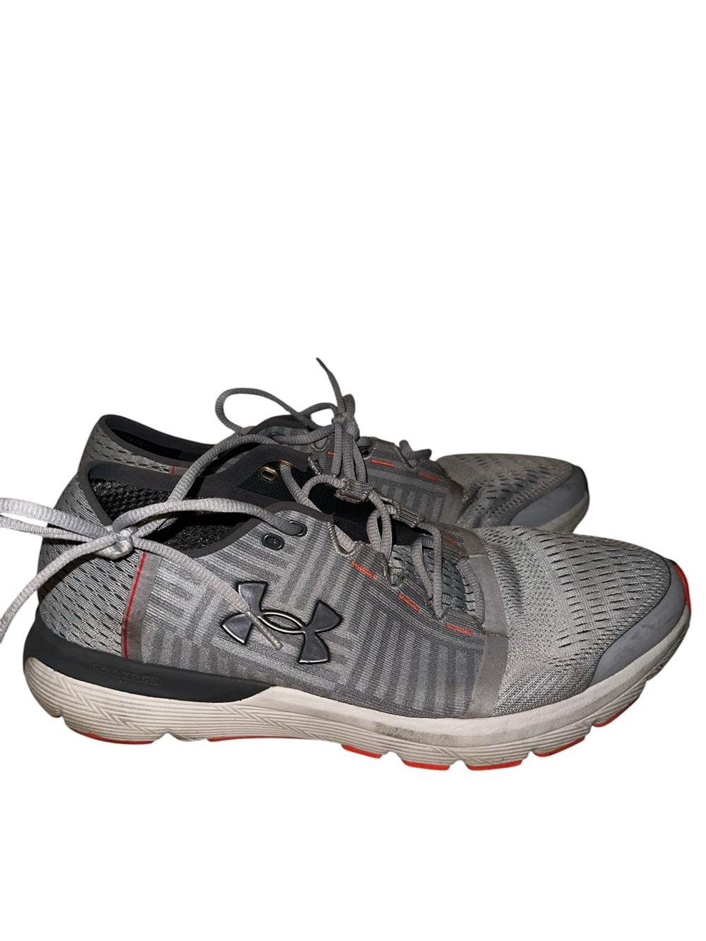 Under Armour Men’s Gray Athletic Running Shoes with Orange Accents